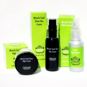 Set - Cougar Beauty Miracle Snail Slime Day Cream, Night Cream & Facial Serum 50ml + 50ml +50ml